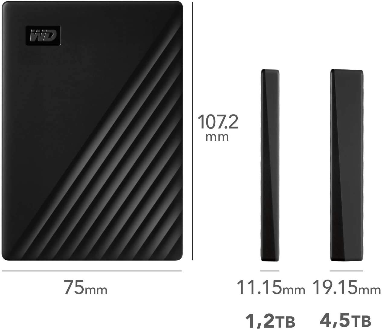 Amazon | 【セット買い】WD ポータブルHDD 4TB USB3.0 ブラック 暗号化
